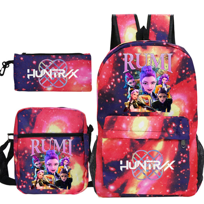Wholesale Kpop backpack,  anime school bag , lightweight student backpack,  three-piece set