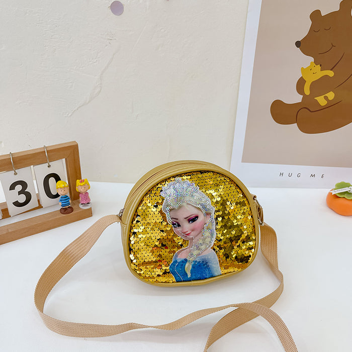 Wholesale Children's Crossbody Bag Kindergarten Girl Princess Bag Elsa Sequin Personalized Matching Bag JDC-SD-TMS005