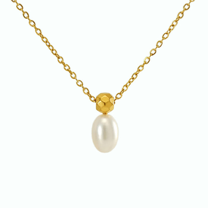 Wholesale New stainless steel exquisite pearl series necklace versatile, light luxury, niche collarbone chain accessory