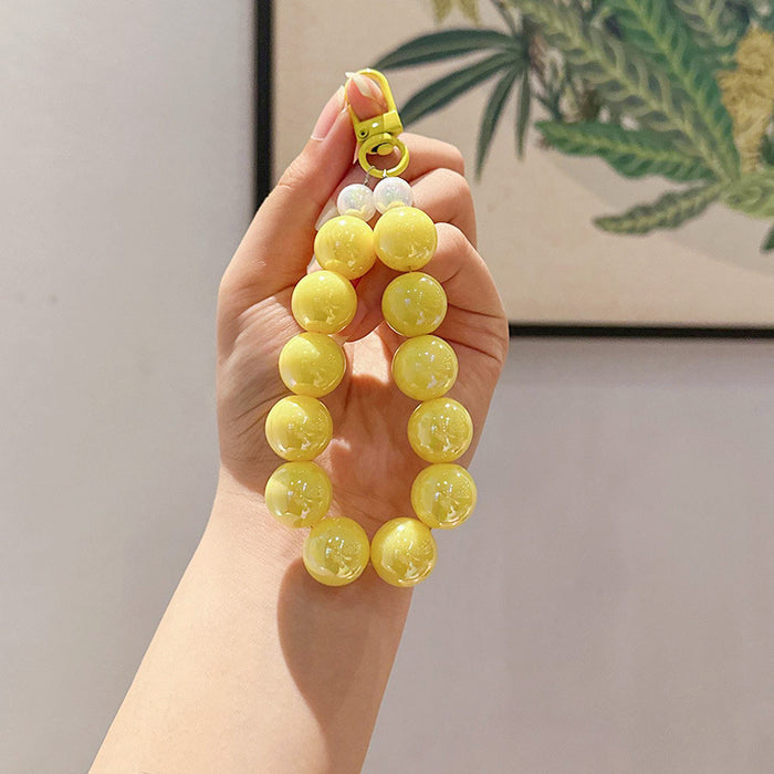 Wholesale Creative Colorful Bright Beads Hand Chain Keychain Couple Car Keychain Pendant
