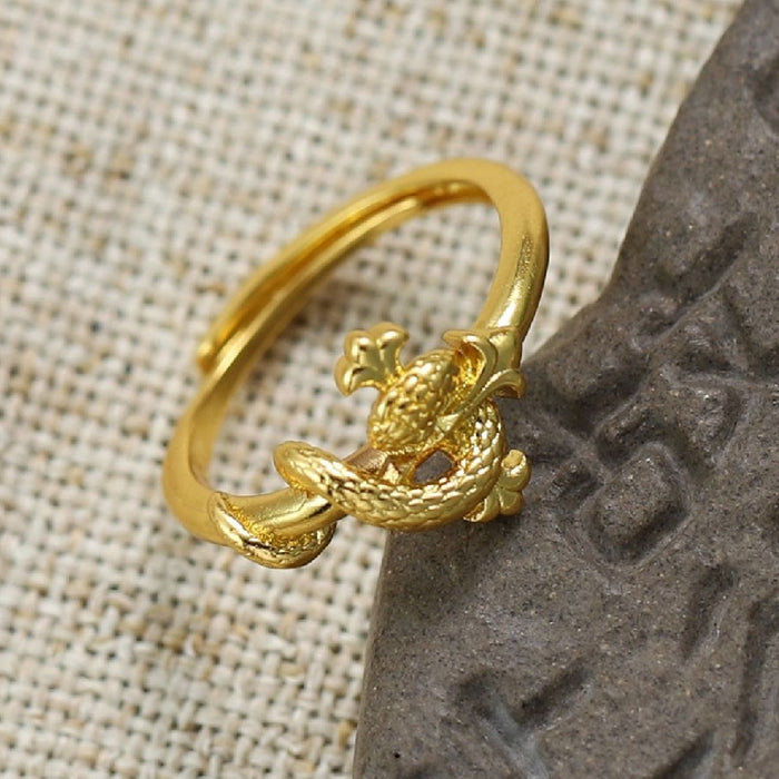 Wholesale Ancient Method Frosted Gold Ring Female Niche Design Ring
