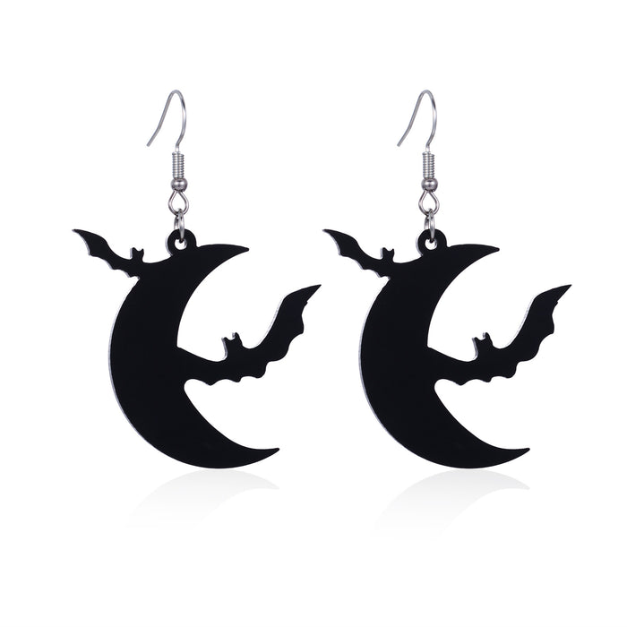 Wholesale Halloween Series Skull Frame Ghost Pumpkin Spider Bat Zinc Alloy Earrings JDC-ES-BinL007