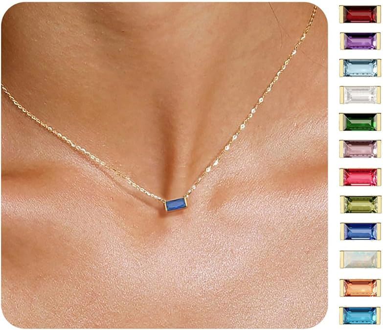 Wholesale Fashionable Geometric Rectangular Zodiac Zircon Necklace Copper Plated True Gold Lock Bone Chain