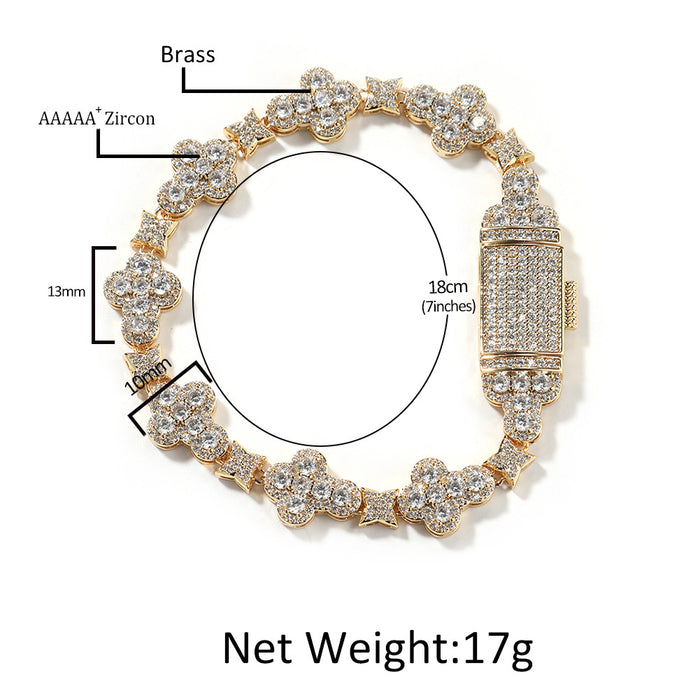Wholesale fashion flower bracelet zircon temperament shining bracelet