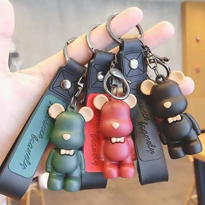 Wholesale  Bear Keychain Women's Simple Cute Student Backpack Car Key Chain
