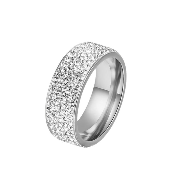 Wholesale Diamond Titanium Steel Men's Ring JDC-RS-XinGang005