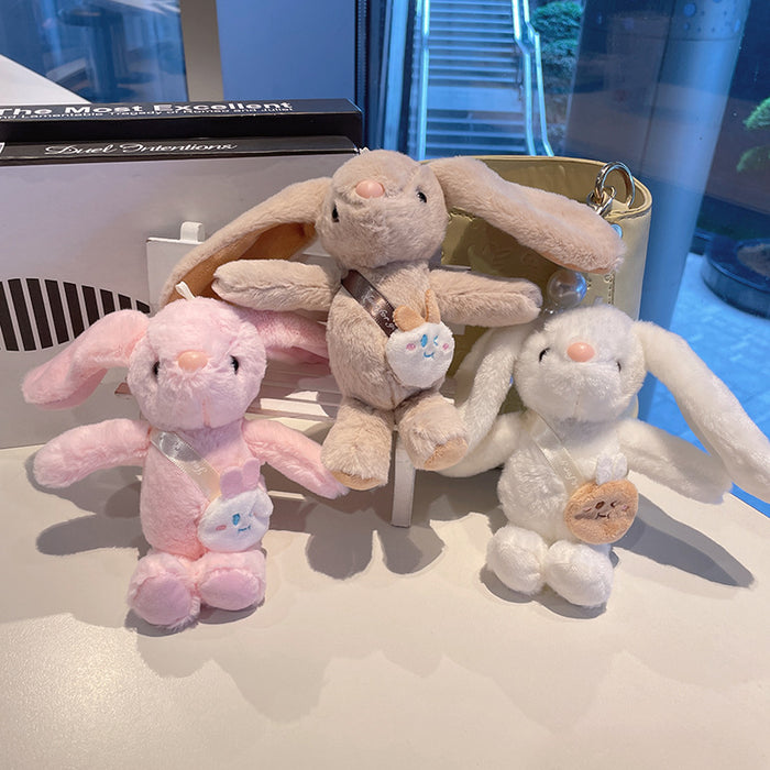 Wholesale rabbit plush pendant grab machine Doll  cartoon keychain plush toy