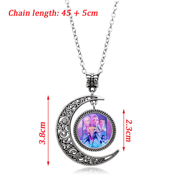 Wholesale K-POP Moon Pendant Necklace, Creative and Personalized Accessory