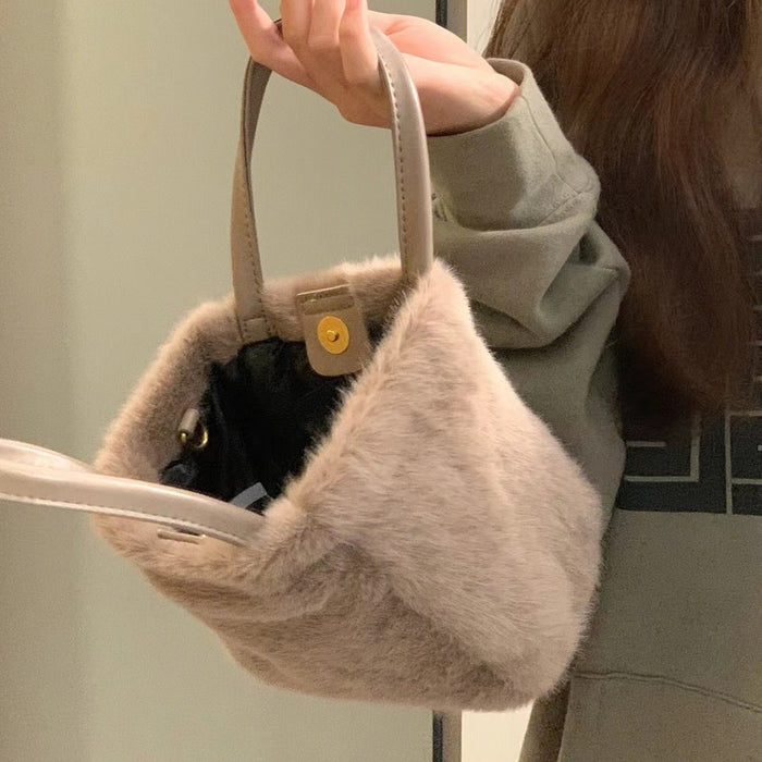 Wholesale Cute Plush Bucket Bag Handbag JDC-HB-DRS011