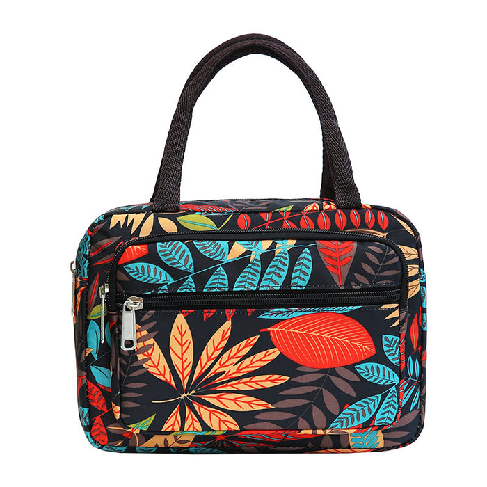 Wholesale Large capacity handbag, women's bag, multi-layer change, floral cloth bag, mother's bag, bento bag