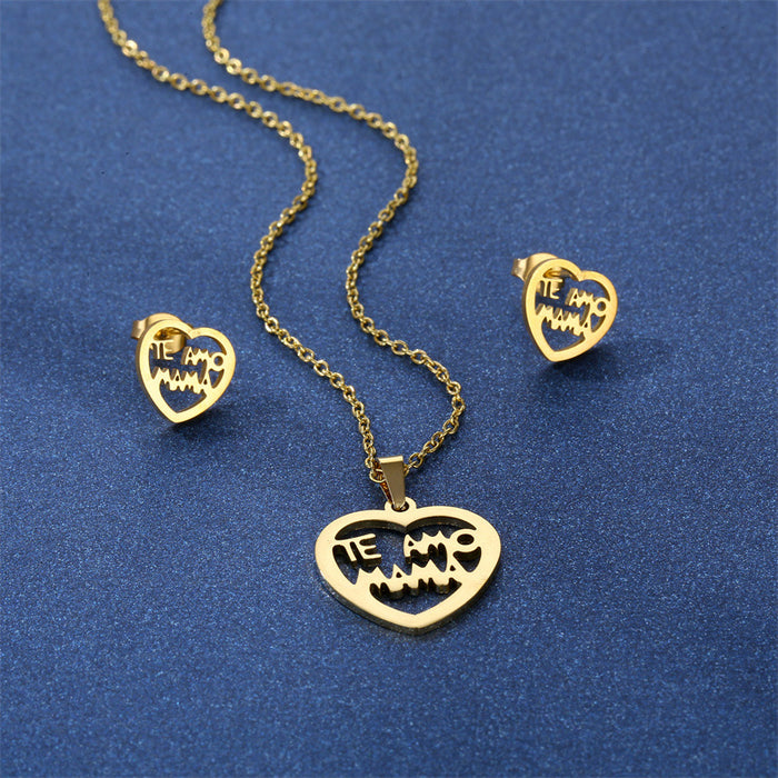 Wholesale stainless steel love necklace JDC-NE-MingM007