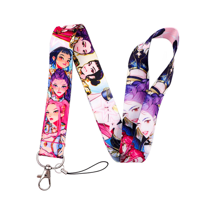 Wholesale 5 pcs KPOP Phone Lanyard Hard Case Protector Card Holder Keychain