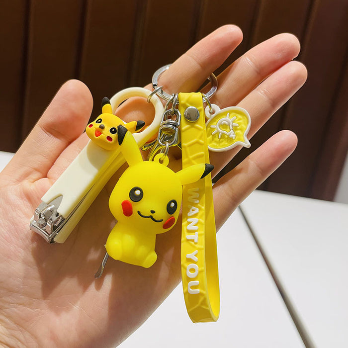 Wholesale  Silicone Doll Spaceman Keychain Pendant Bag  Nail Clipper Ear Digging Spoon Keychain