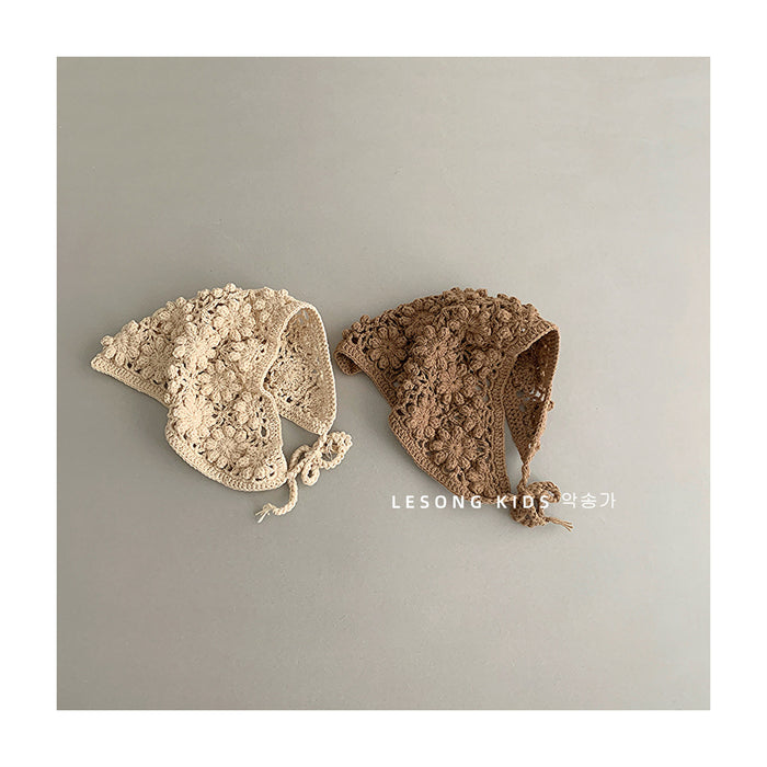 Wholesale Knitted Hollow Gook Triangle Hair Belt Children's Headscarf Cap Trendy