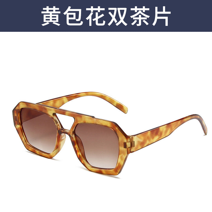 Wholesale Large frame polygonal sunglasses for women, fashionable and personalized sunglasses, internet famous retro street photography glasses