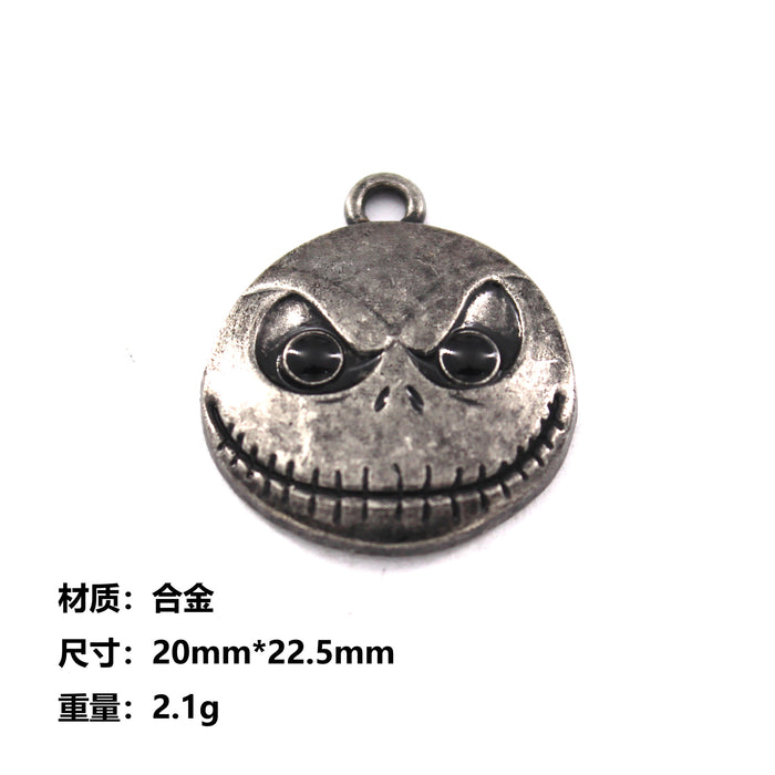 Wholesale 10pcs  Funny Skull Pumpkin Cartoon Accessories Alloy Oil Dropping Pendant Earrings Keychain