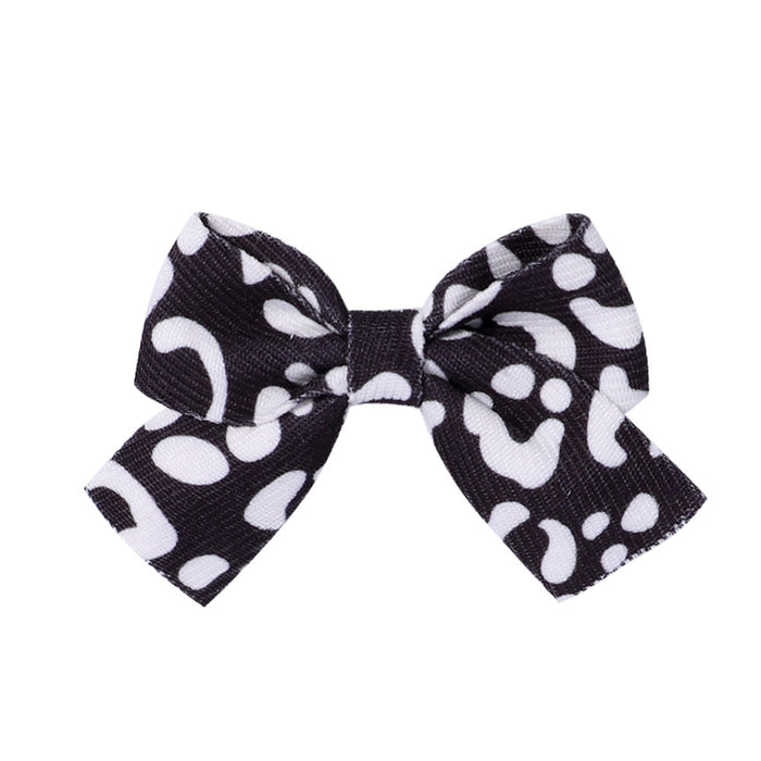 Wholesale Polyester Milk Pattern Fabric Bow Hairpin JDC-HC-Xiane016