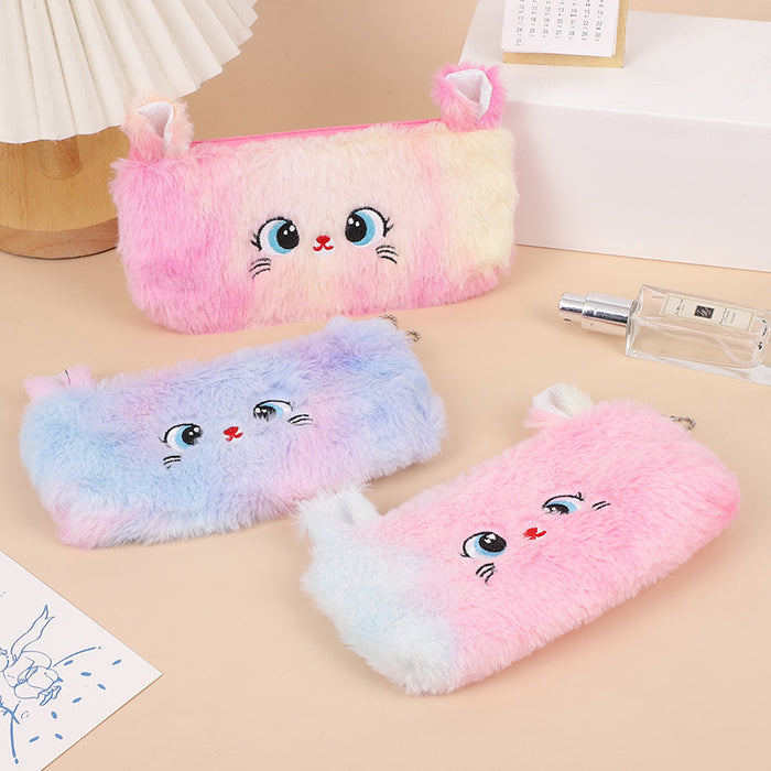 Wholesale Cute Cartoon Plush Kitten Pencil Case
