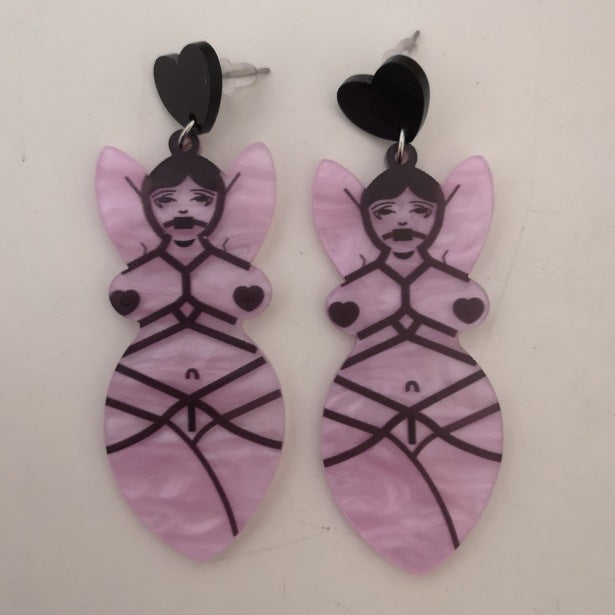 Wholesale Acrylic Women Earrings JDC-ES-ChouD019