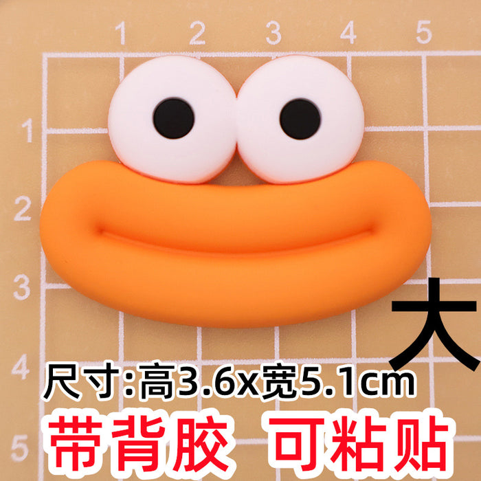 Wholesale 5pcs Big Small size cartoon sausage mouth eyes charger protective cover plush toy hairpin phone case accessories