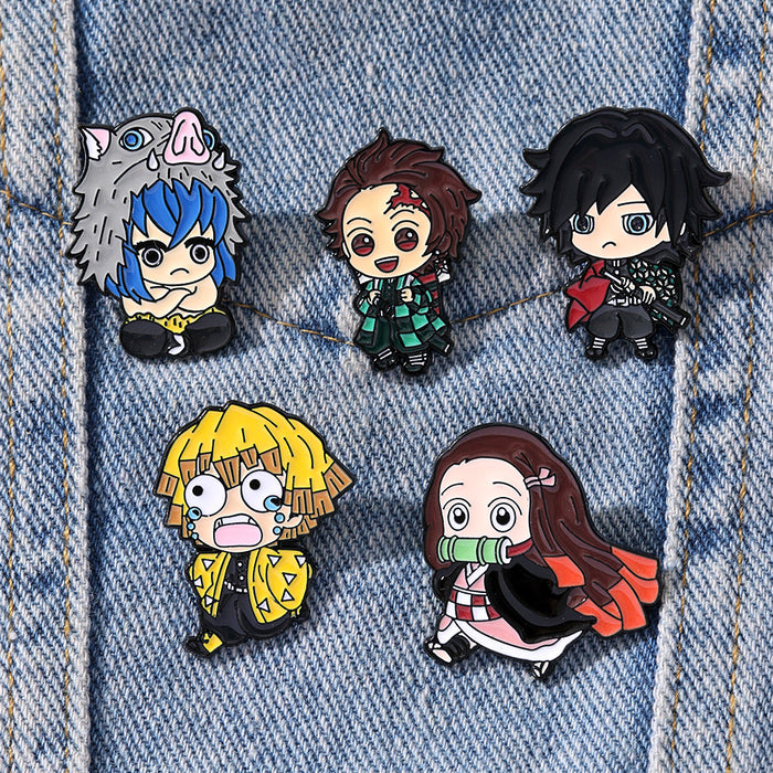 Wholesale Anime surrounding badge metal zinc alloy oil drop cute small gift brooch