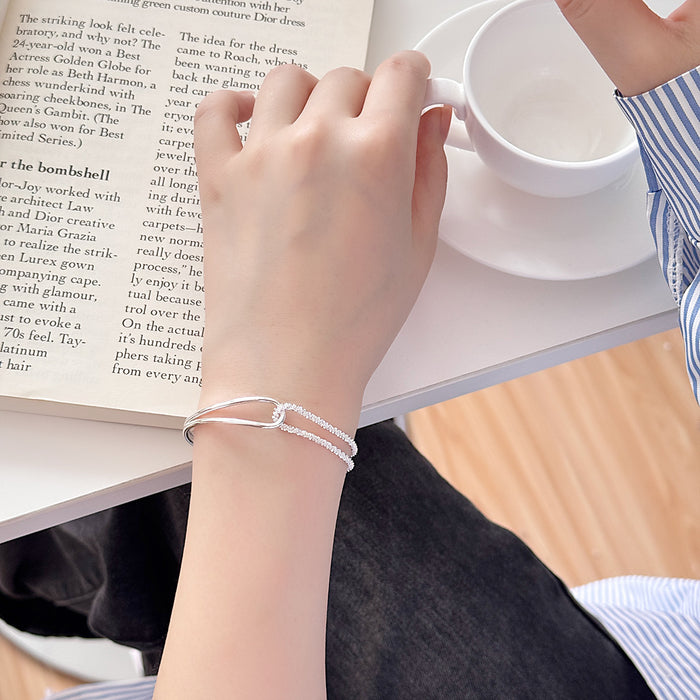 Wholesale Double layered bracelet with personalized splicing and asymmetric bracelet temperament chain