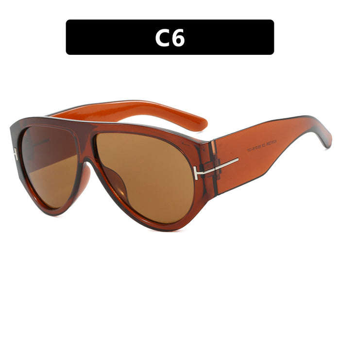 Wholesale T-shaped large frame sunglasses, personalized and fashionable sunglasses
