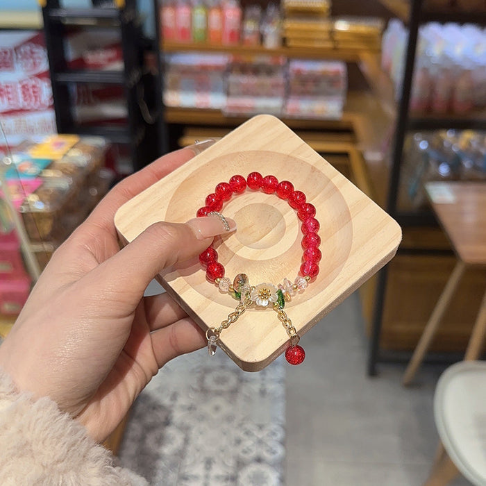 Wholesale Colorful Crystal Flower Bracelet Sunflower Beaded Students Gift Bestie Bracelet