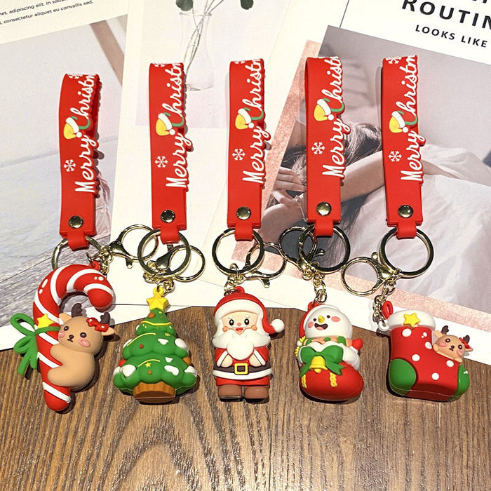 Wholesale Silicone Keychain Trendy Christmas Bag Charm