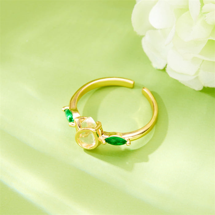 Wholesale Diamond Tulip Ring Niche  Versatile Open Adjustable Ring