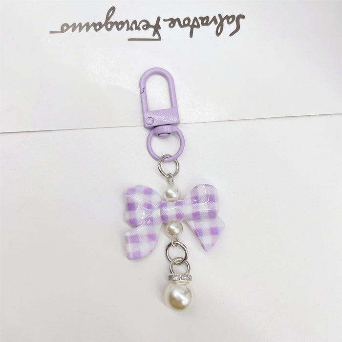Wholesale Soft Touch Lacquer Bow Keychain Mixed Color Plastic Bag Charm MOQ≥2