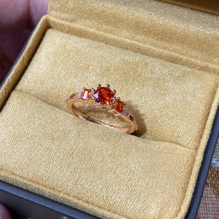 Wholesale Retro zirconium micro inlaid ring, fashionable, niche, high-end, light luxury