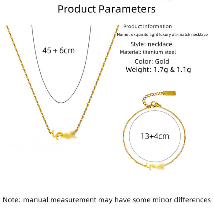 Wholesale Titanium steel gold-plated luxury collarbone chain necklace