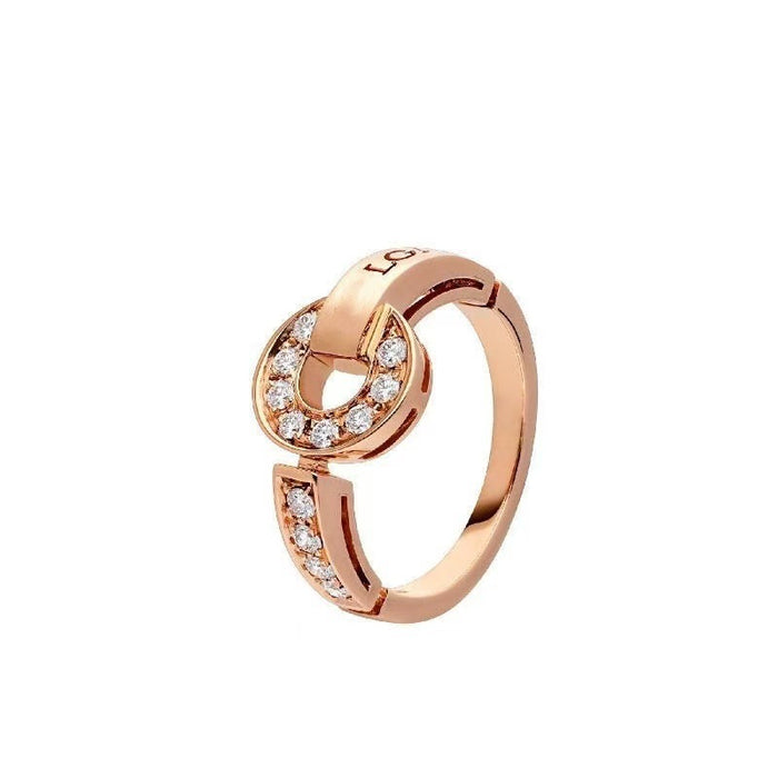 Wholesale Ring electroplated rose gold full diamond couple ring for men and women