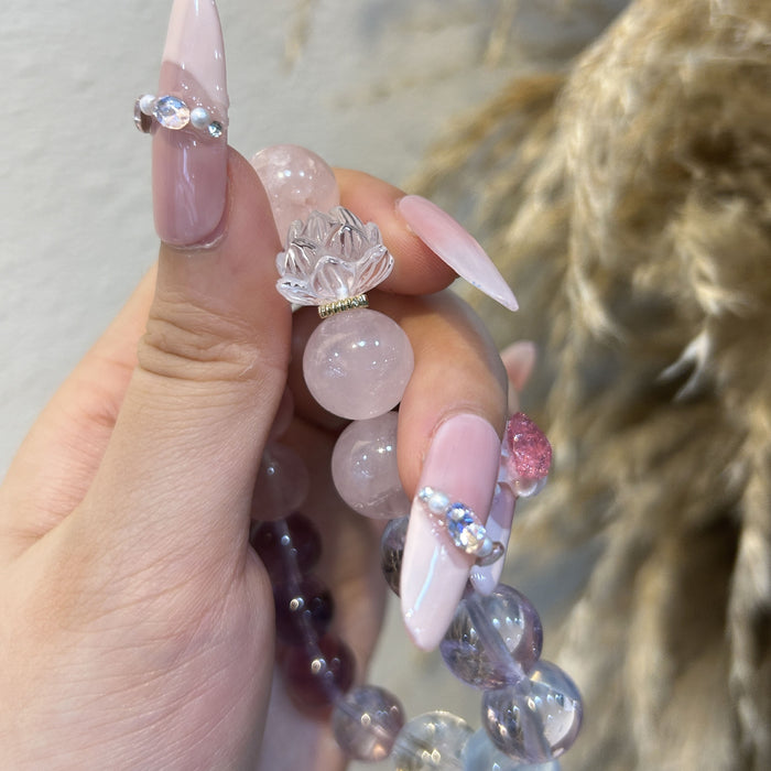 Wholesale Natural amethyst powder crystal bracelet, personalized and niche crystal bead