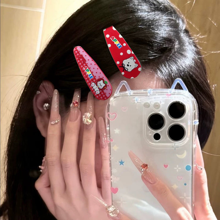 Wholesale Handmade Cartoon Polka Dot Checkered Children' s Hair Clip