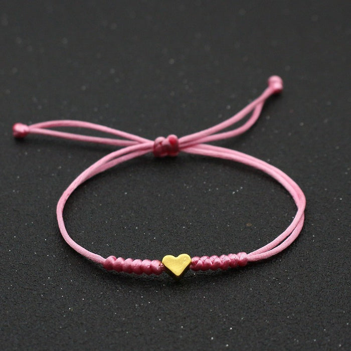 Wholesale Love Bracelet Couple Hand Woven Adjustable Red Rope Bracelet Summer Simple and Versatile Handmade Jewelry for Women JDC-BT-SX005