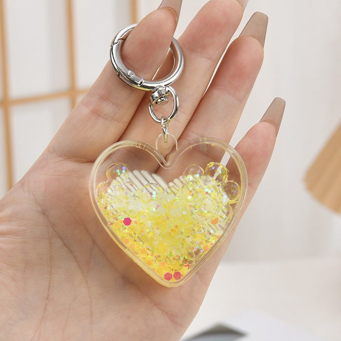 Wholesale Acrylic oil-filled pendant,  glow-in-the-dark iceberg cup keychain