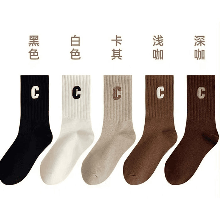 Wholesale Letter socks versatile mid tube socks soft and breathable for sports