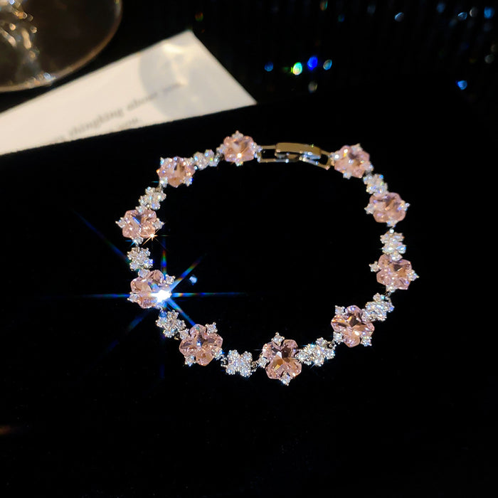 Wholesale Floral Rhinestone Inlaid Bracelet Fashion Jewelry Accessory