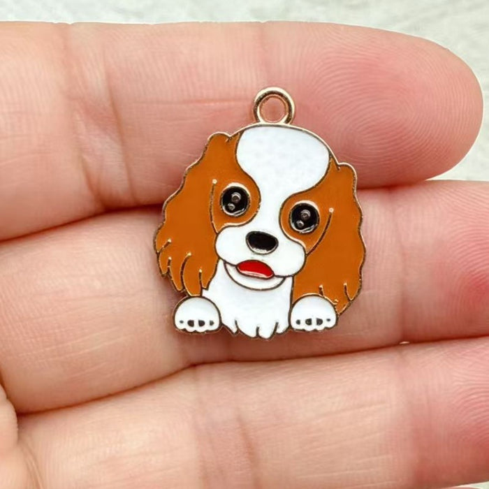 Wholesale 10pcs Cute Cartoon Dog DIY Accessories,  Charms,  Headwear,  Necklace,  Earrings Pendant