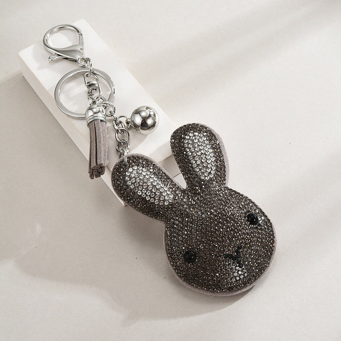 Wholesale Rabbit Metal Rhinestone Keychain