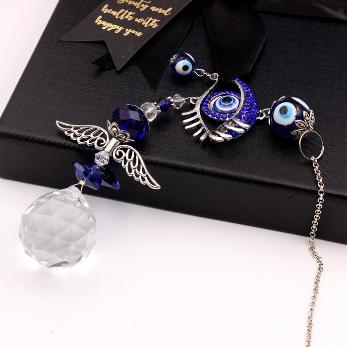 Wholesale Devil's Eye Crystal Sun Shop Dream Blue Eyes Diamond Mirror Ball Pendant Decorative Rearview Mirror