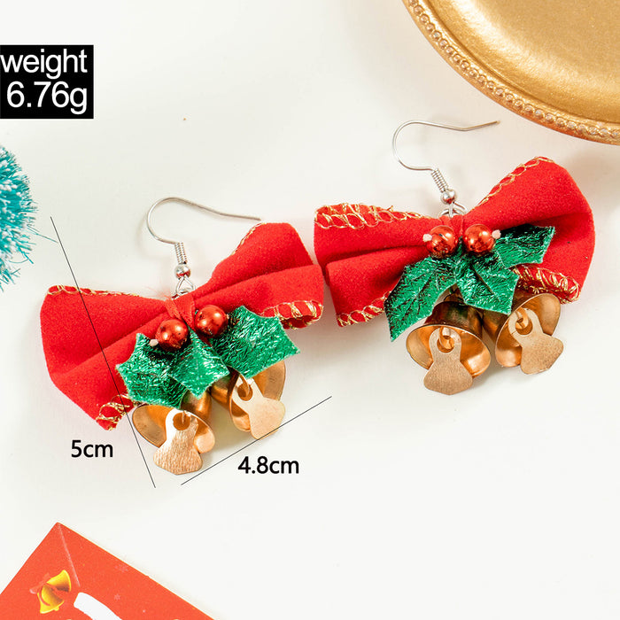 Wholesale Christmas Santa Cartoon Bow Bell Earrings Fashion Jewelry Gift MOQ≥2