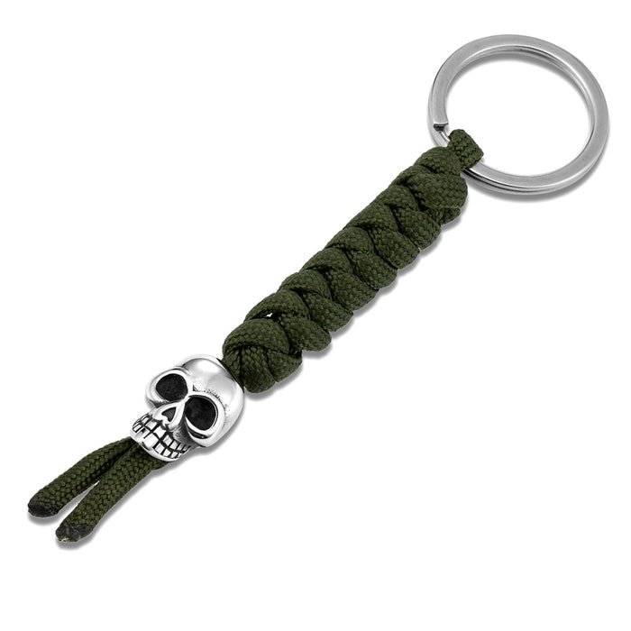 Wholesale Creative Decorative Keychain Gold Silver Fashion Skeleton Stainless Steel Hand Woven Rope