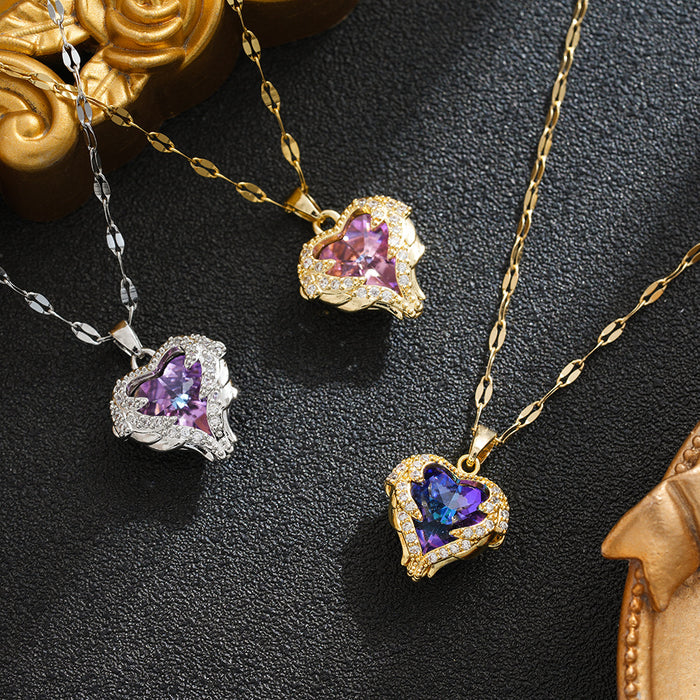 Wholesale Colorful Ocean Heart Necklace