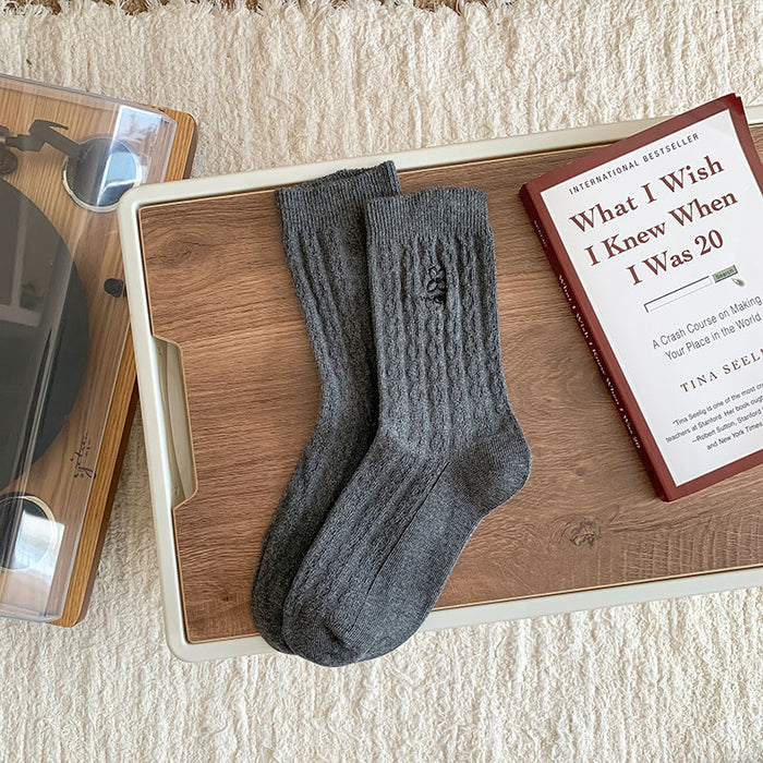 Wholesale Socks with double needle embroidery, tube socks, pile socks