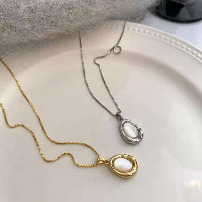 Wholesale Titanium steel necklace versatile niche accessory high-end exquisite sweater chain simple copper pendant