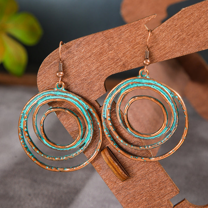 Wholesale Zinc Alloy Vintage Ethnic Bohemian Geometric Drop Earrings Women Fashion MOQ≥2