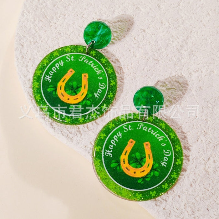 Wholesale Earrings Sparkling Pink Lucky Grass Eardrops Earrings Accessories